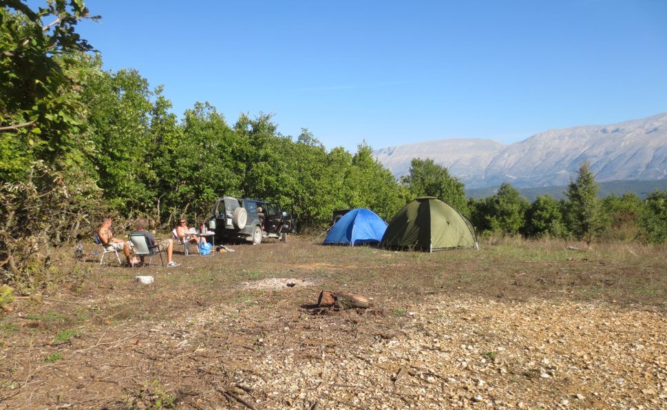 Obozowisko w greckiej dolince